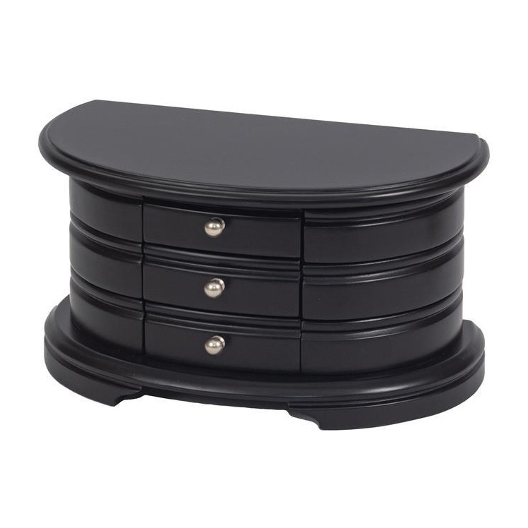 Mele & Co Black Wooden Curved Jewellery Case