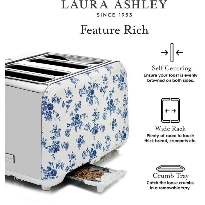 Laura Ashley 2-Slice Toaster, China Rose