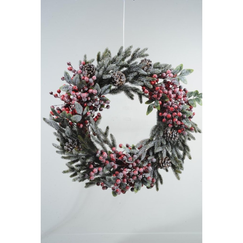 Frosted Red Berry Wreath