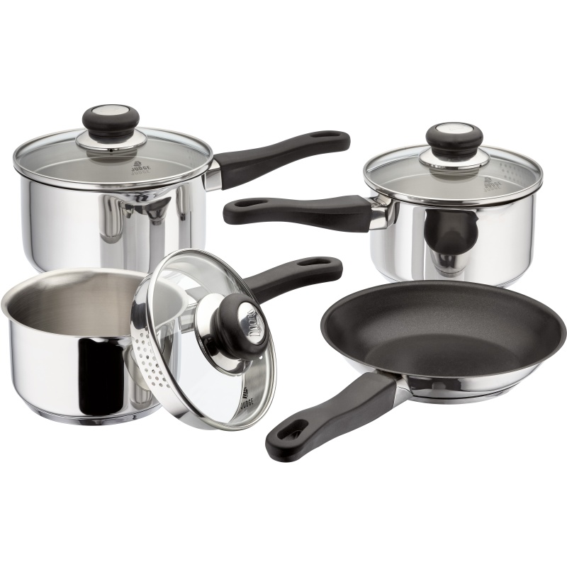 Judge Vista 4 Piece Draining Pan Set In silver