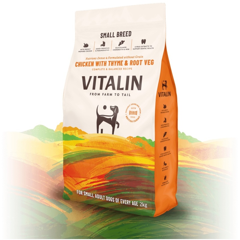 Vitalin Grain Free Small Breed Dog Food Chicken With Thyme and Root Veg - 2kg