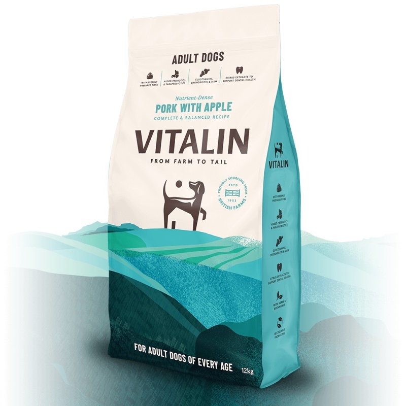 Vitalin Adult Dog Food Pork with Apple - 2kg