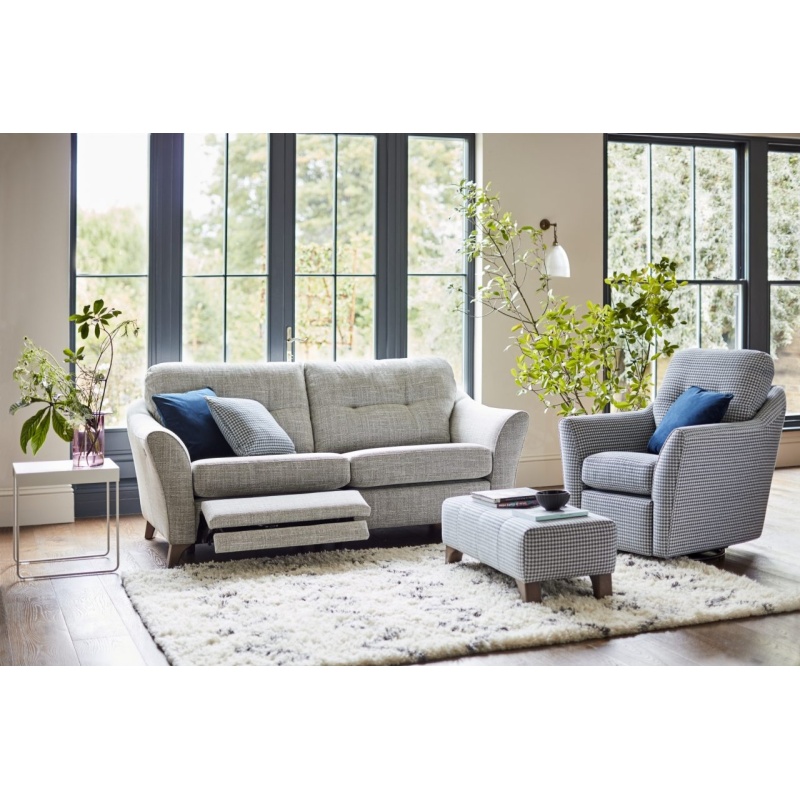 G Plan Hatton Formal Back 3 Seater Sofa With Double Power Footrest - Leather Grade H