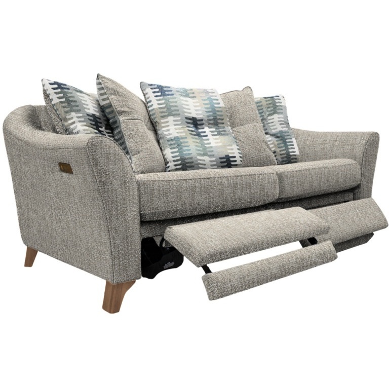 G Plan Hatton Pillow Back 3 Seater Sofa With Double Power Footrest - Fabric Grade B