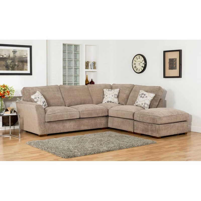 Franklin 4 Seater Standard Back Corner Sofa With Footstool - Fabric Grade A - Left Hand Facing LH2/RFC/FST