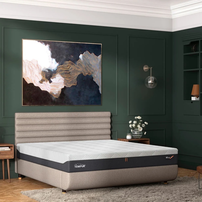 Tempur Arc Static Disc Bed Base - King - 150cm x 200cm - Dark Grey - Form Headboard