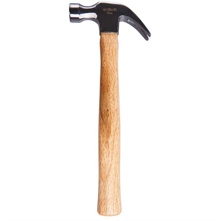 Amtech 16oz 450g Claw Hammer With Wooden Handle