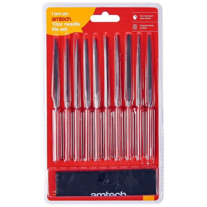 Amtech 10 Piece 140mm 5.5 Steel Needle File Set In Grey