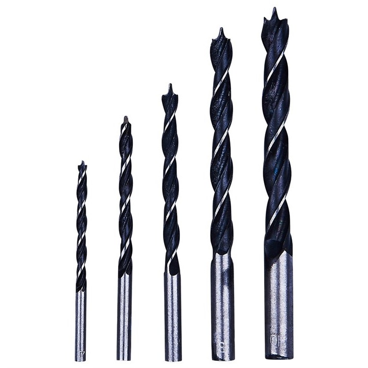 Amtech 5 Piece Wood Drill Bit Set In Black