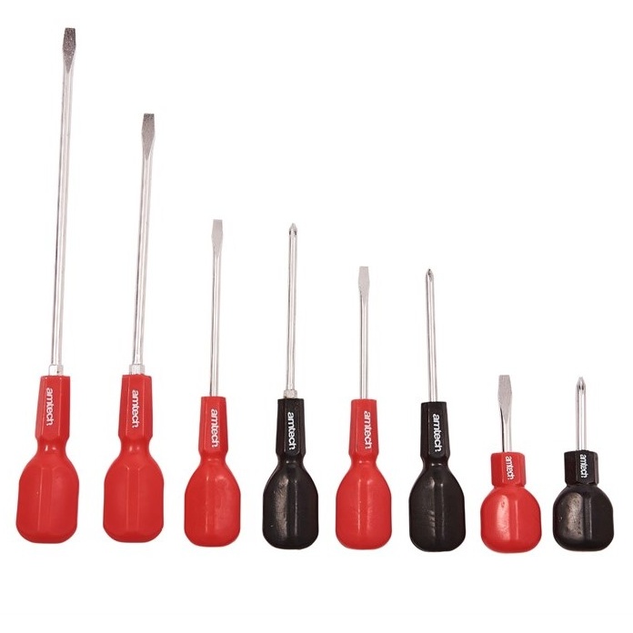 Amtech 8 Piece Cabinet Handle Screwdriver Set In Red/Black