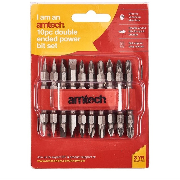 Amtech 10 Piece Double Ended Power Bit Set In Grey