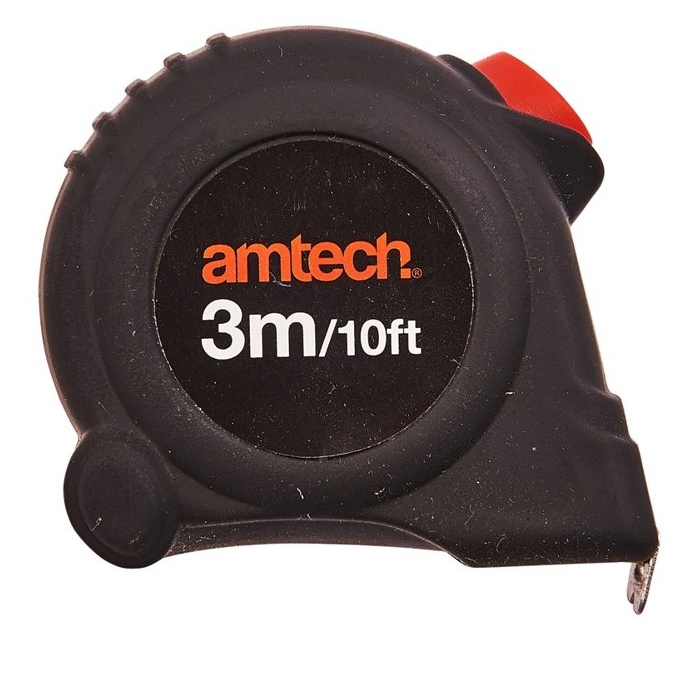 Amtech Self-Locking Measuring Tape - 3m In Black