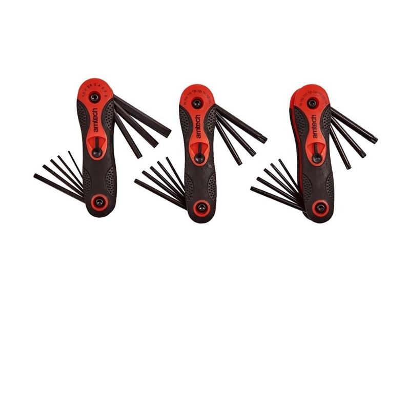 Amtech Piece Folding Key Set - 8 piece In Red