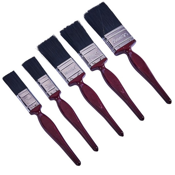 Amtech 5 Piece No Bristle Loss Paint Brush Set In Black