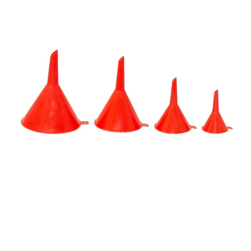 Amtech 4Pc Mini Plastic Funnel Set In Red