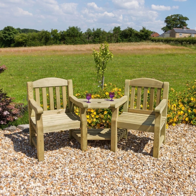 Zest Garden Emily Wooden Love Seat In Natural