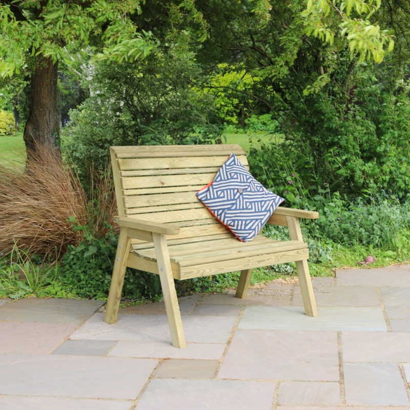 Zest Garden Freya 2 Seater Wooden Bench In Natural