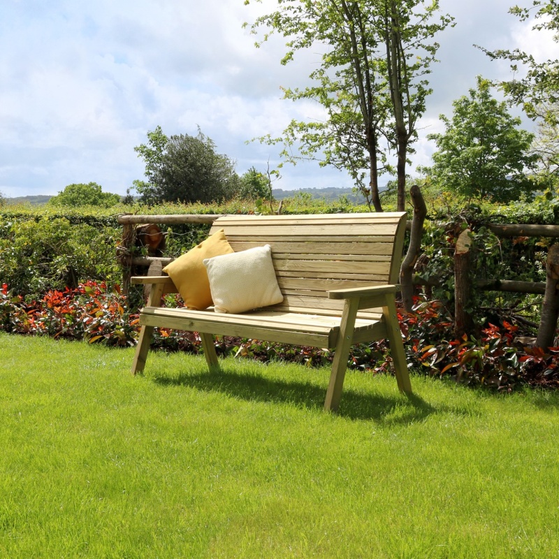 Zest Garden Freya 3 Seater Wooden Bench In Natural