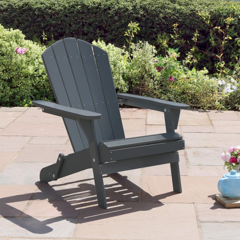 Zest Garden Jasmine Wooden Folding Chair - Dark Grey