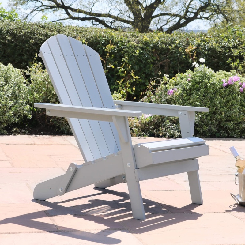 Zest Garden Jasmine Wooden Folding Chair - Light Grey