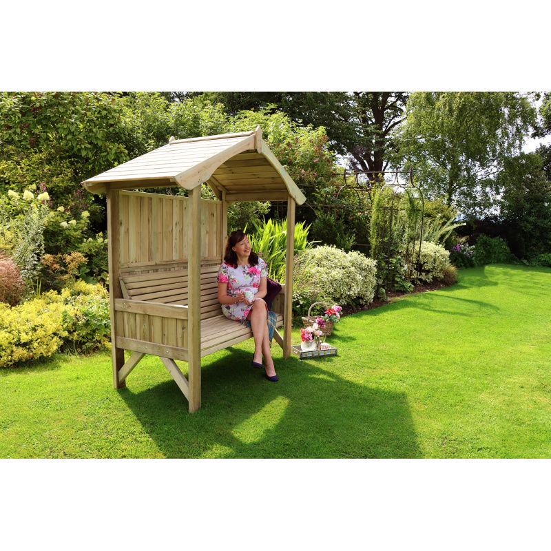 Zest Garden Tenby Wooden Arbour In Natural