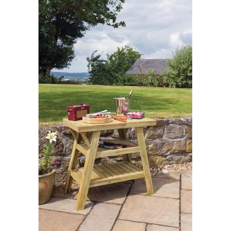 Zest Garden Wooden BBQ Side Table