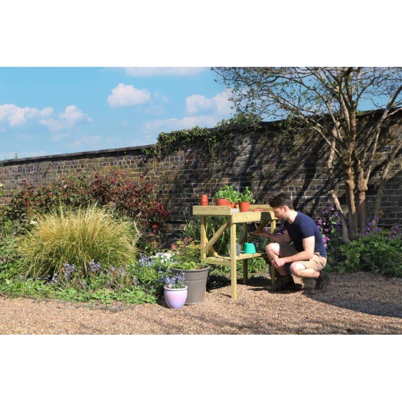 Zest Garden Wooden Potting Bench In Natural