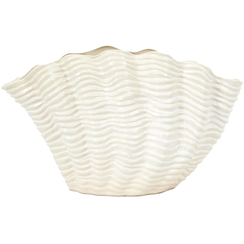 Clam Large Vase Reactive - White