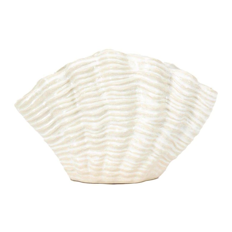 Clam Small Vase Reactive - White