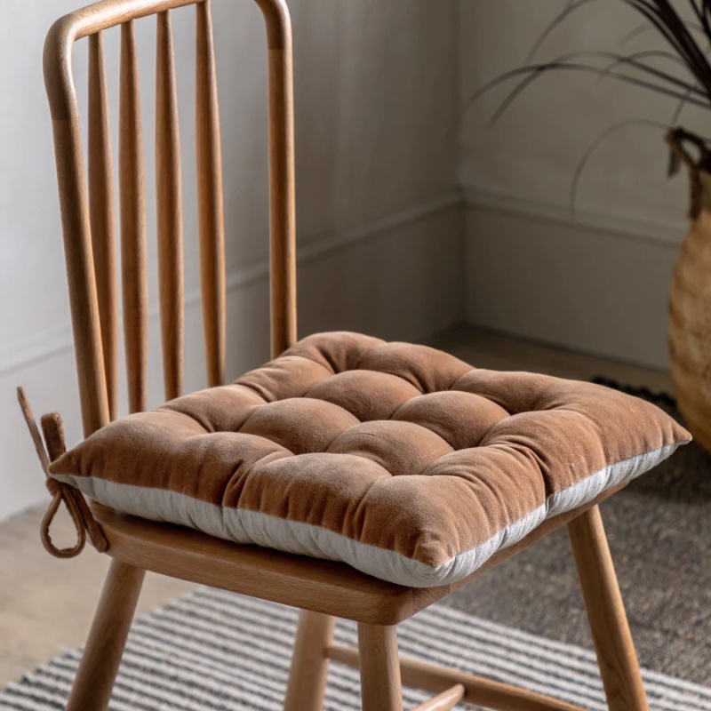 Cotton Velvet Seatpad - Tan