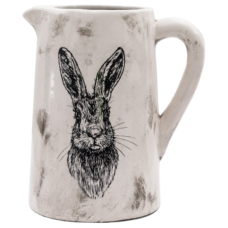 Downtown Hare Large Pitcher Vase - Distressed