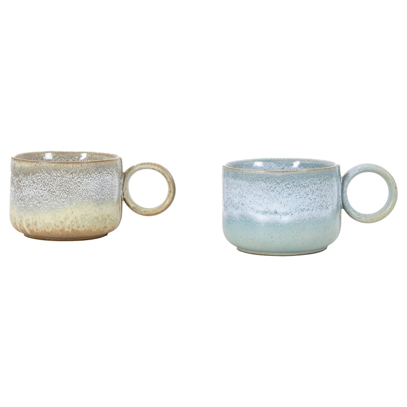 Downtown Hug Mugs Set of 2 - Blue Tones