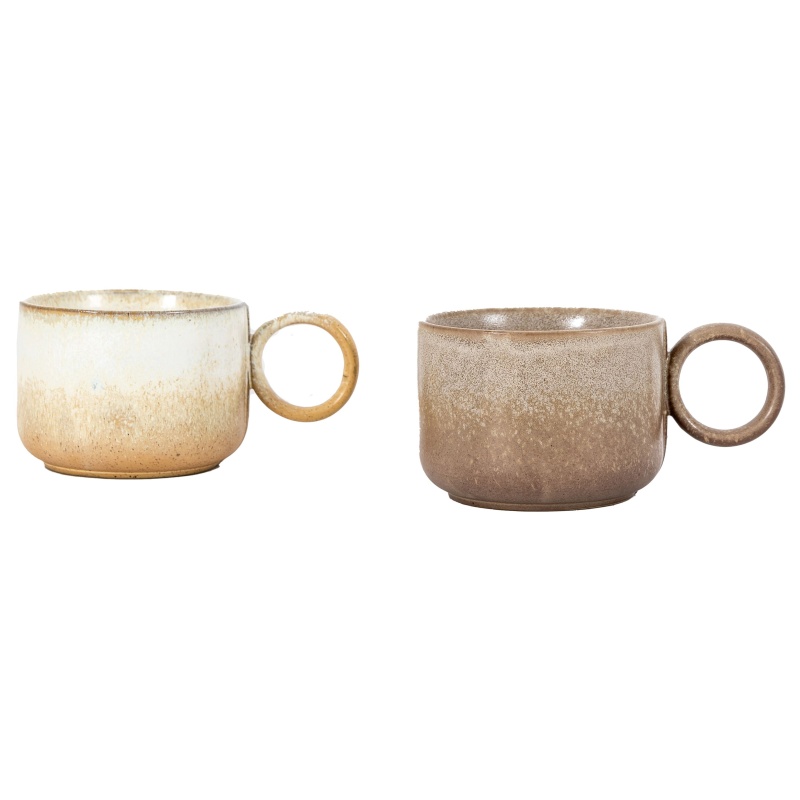 Downtown Hug Mugs Set of 2 - Earthy Tones