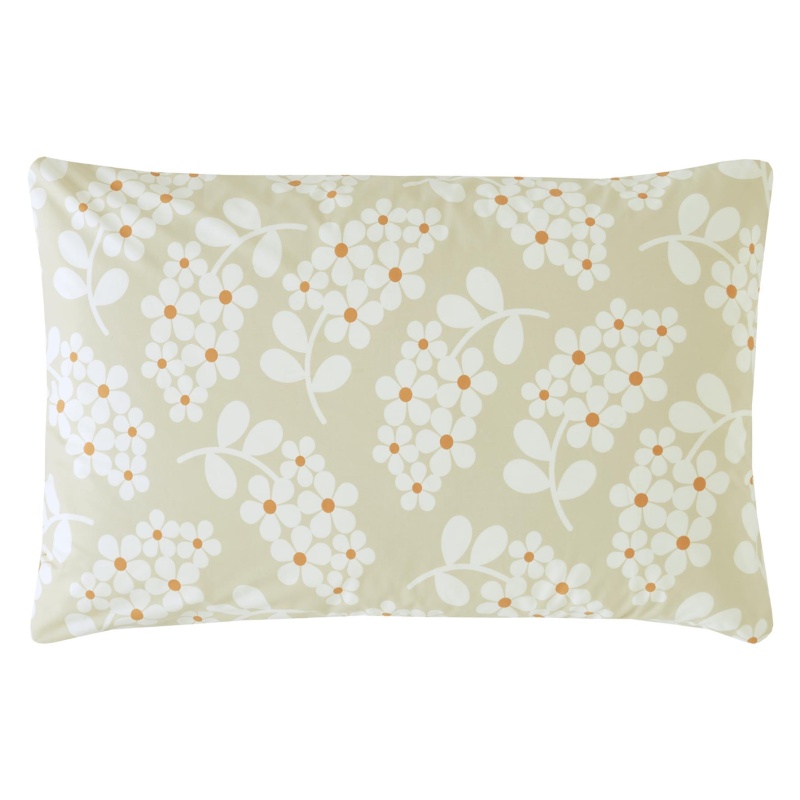 Orla Kiely Wisteria Pillowcase Pair In CreamTaupeOrange