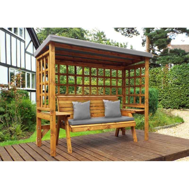 Charles Taylor Wentworth 3 Seater Arbour with Cushions and Roof Cover - Green