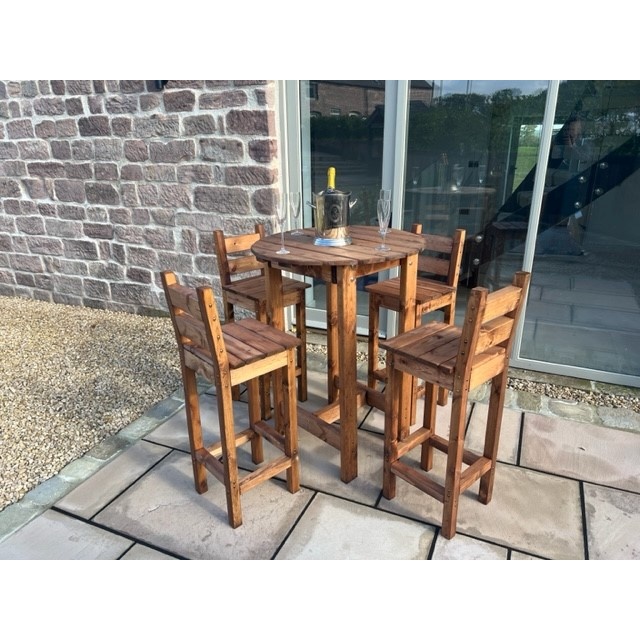 Photos - Garden Furniture Charles Taylor 4 Seater Deluxe Alfresco Bar Set In Wood
