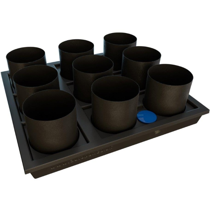 AutoPot Auto9 XL Self Watering System with AQUAvalve Technology - 9 x 20L Fabric FlexiPots In Black