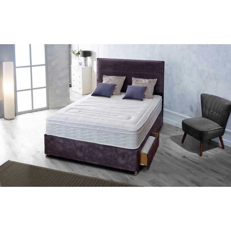 Highgrove Highgrove Gel Divine 1400 Mattress & Divan Set With Headboard