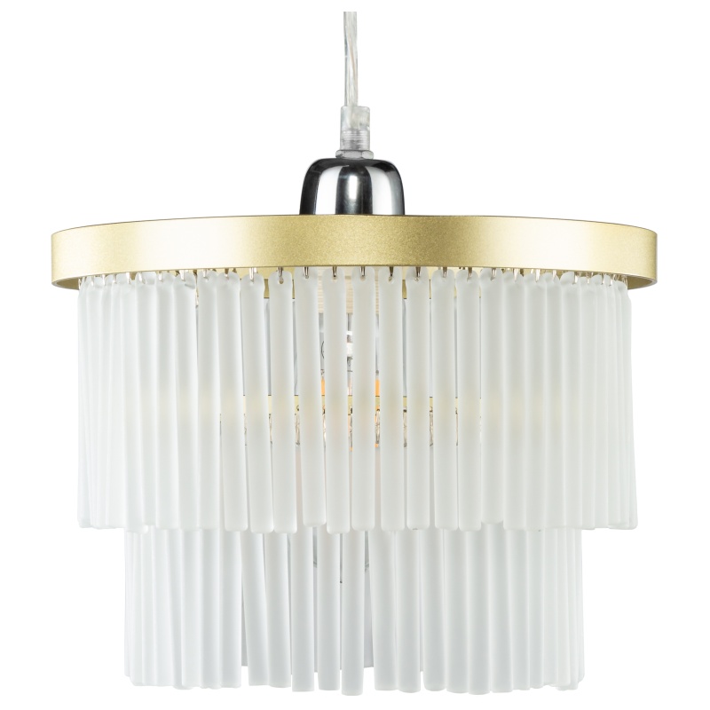 BHS Aubrey Easy Fit Light Shade - Brass/White