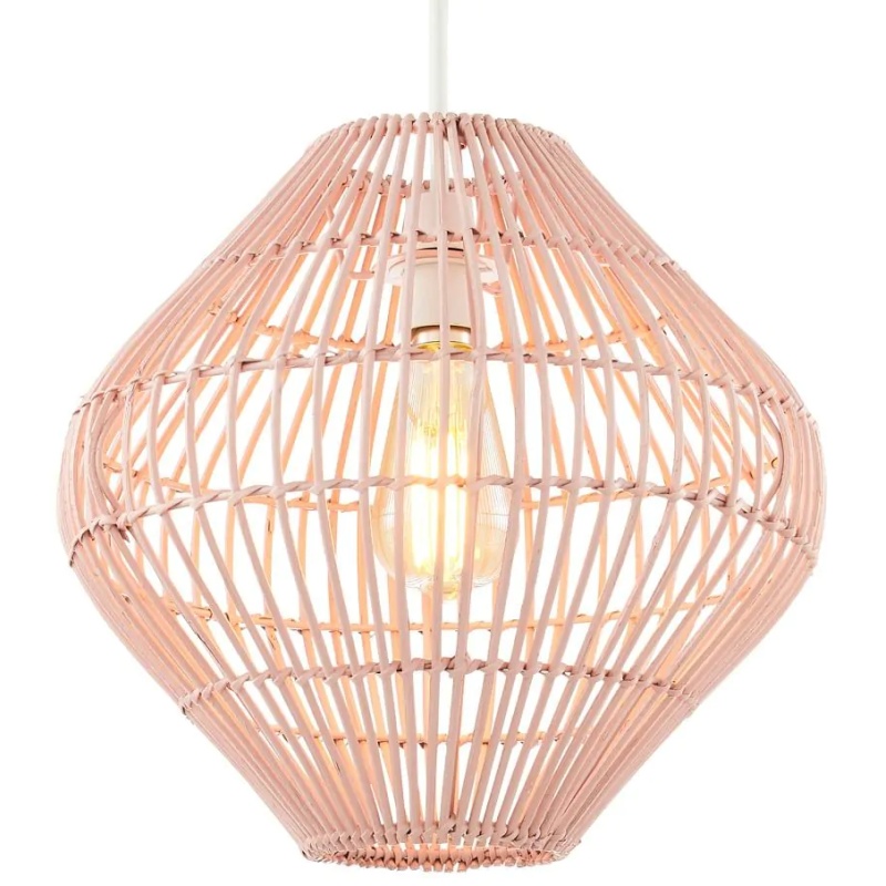 BHS BHS Bamboo Bobbin Easy Fit Light Shade 32.5cm - Pink Matt