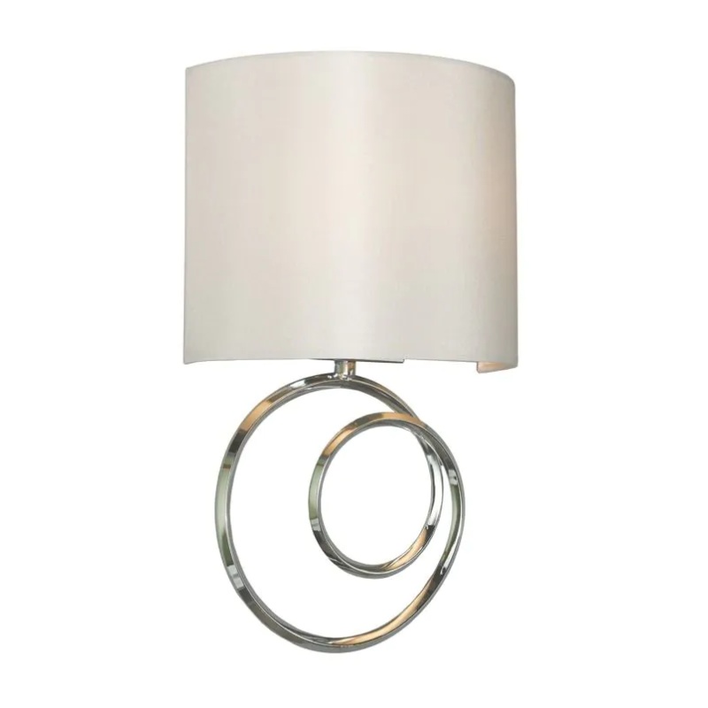 BHS BHS Hayley Sculpt Wall Light With Faux Silk Shade - Chrome