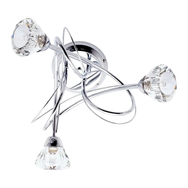 BHS BHS Marianne 3 Light Flush Ceiling Light - Chrome/Clear