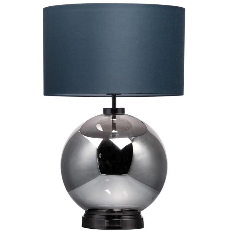 BHS BHS Metro Large Glass Table Lamp - Black Nickel/Grey