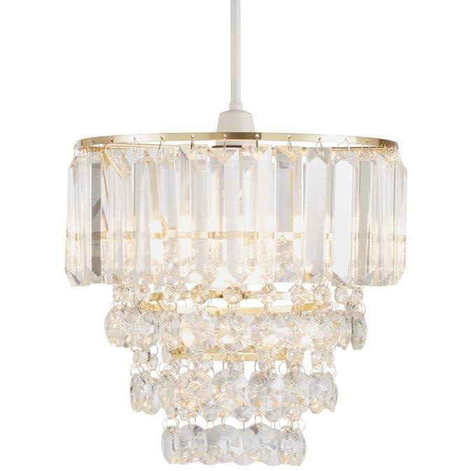 BHS Paladina Easy Fit Light Shade 80cm - Brass/Clear