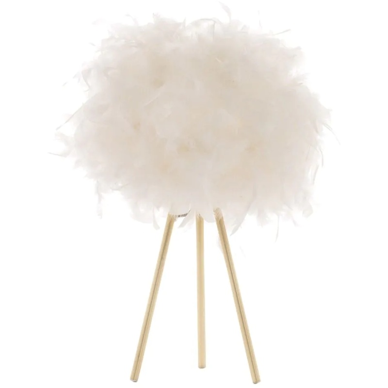 BHS BHS Feather Tripod Table Lamp - Satin Brass/White