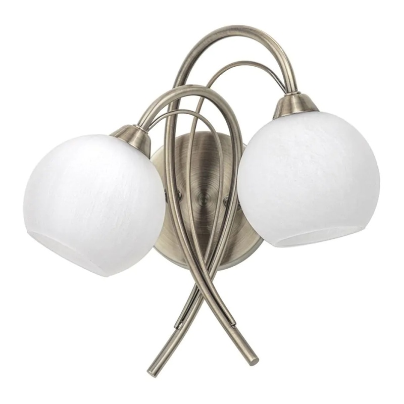 BHS BHS Soni Wall Light - Antique Brass/Alabaster