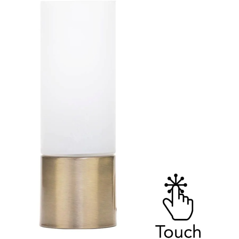 BHS BHS Tilly Cylinder Touch Lamp - Antique Brass/Alabaster