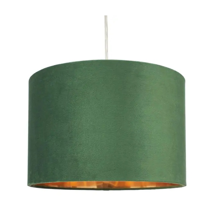 BHS Velvet Easy Fit Light Shade 30cm - Emerald