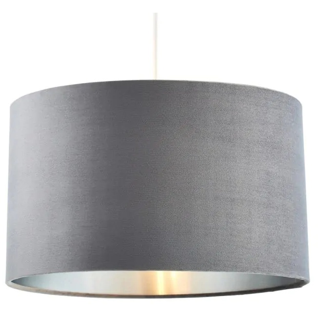 BHS Velvet Easy Fit Light Shade 40cm - Seal/Satin Nickel