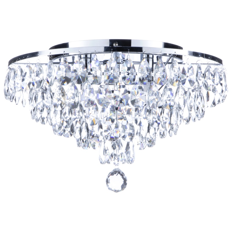 BHS Elsa 40cm Flush Ceiling Light - Chrome